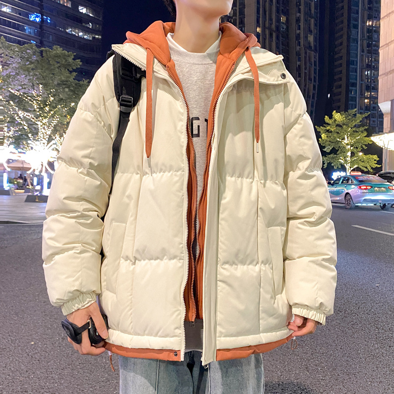 Street Fashion Men 2025 - ファッションメンズフード付き綿入りジャケット 2025 秋冬ユースハイストリートウェアルーズ厚手コート屋外防風パーカー