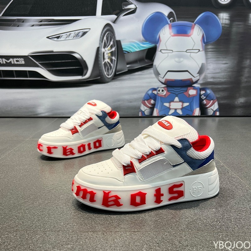 Street Fashion Men 2025 - ファッショナブルなメンズトレンディなストリートスタイルスライディングボードシューズ快適なアンチスリップカジュアルレースアップスポーツデザイナーメンズシューズ