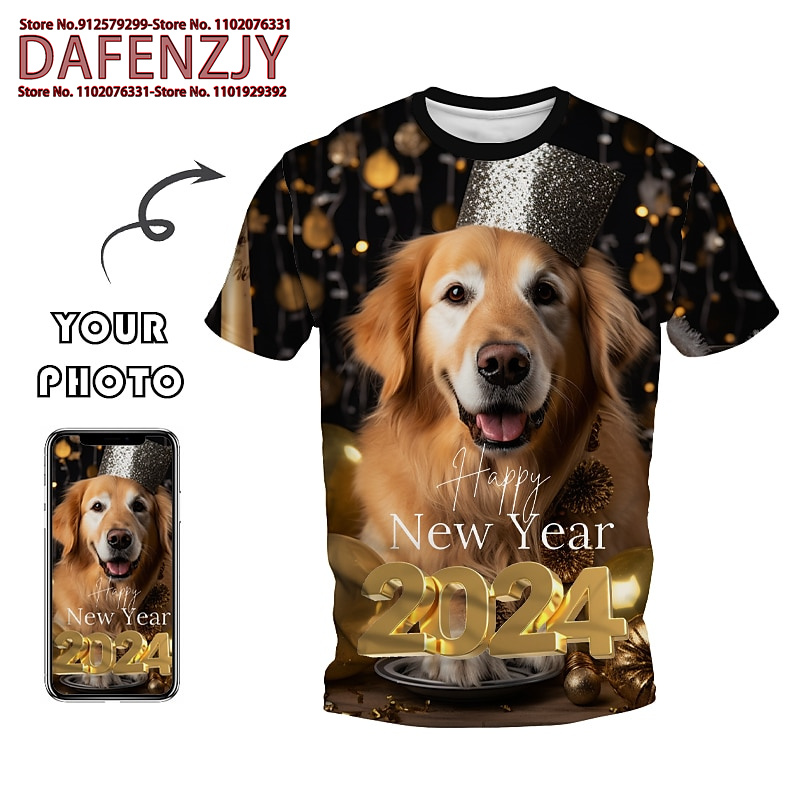 Street Fashion Hip Hop - 男性と女性のための3DプリントTシャツ,楽しいペット写真,ヒップホップファッション,半袖,原宿トップス,カスタム,y2k,子供,女の子