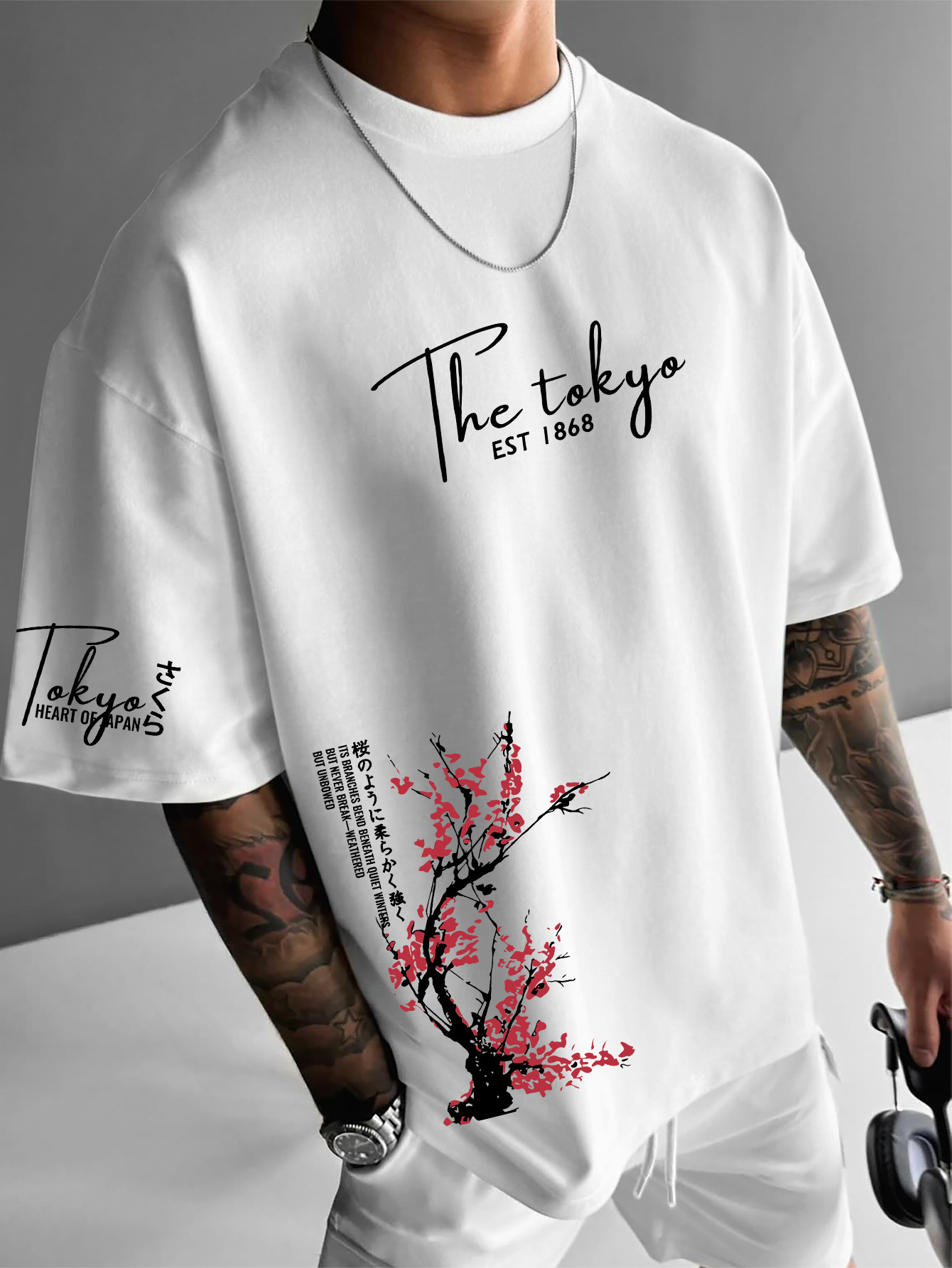 Street Fashion Shibuya - Tokyo EST 1868 チェリーブロッサム 日本風 夏