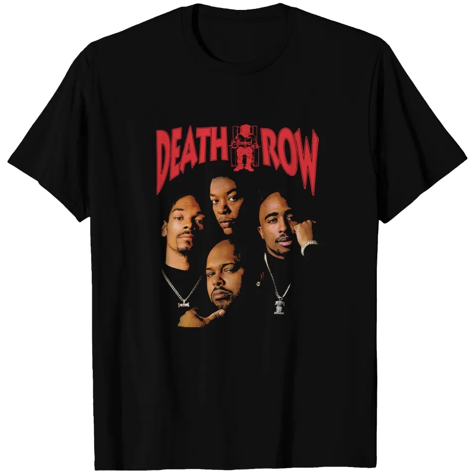 Street Fashion Magazines - 黒プリントTシャツ デス・ロウ・レコーズ バイブ マガジンカバー ヒップホップ ラップ