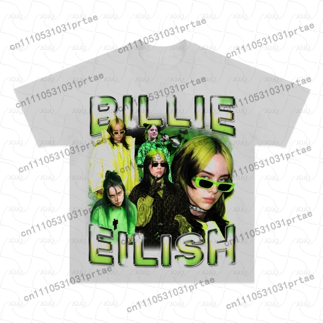 ビリー・アイリッシュ レトロ柄 Tシャツ 2025 夏 メン - Street Fashion Men 2025 のレビューと価格