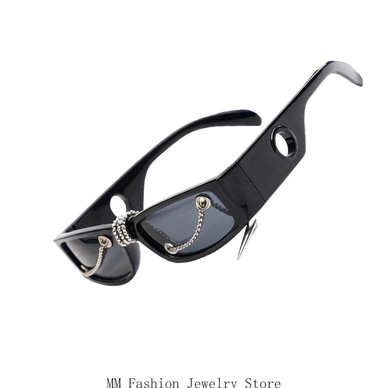 ロングチェーン装飾と UV400 保護を備えたトレンディなユ - Street Fashion Reference のレビューと価格