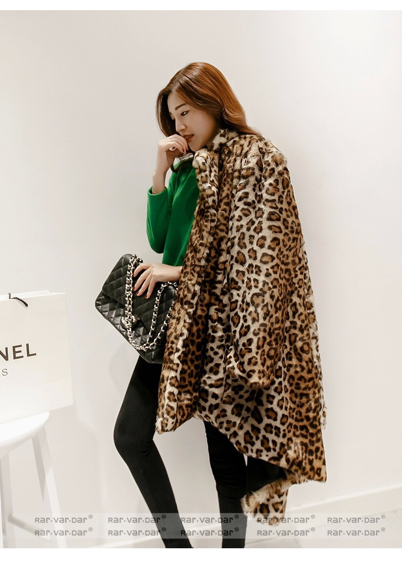 女性用フェイクファートレンチコート,ヒョウ柄のふわふわコート - Street Fashion Men 2025 のレビューと価格