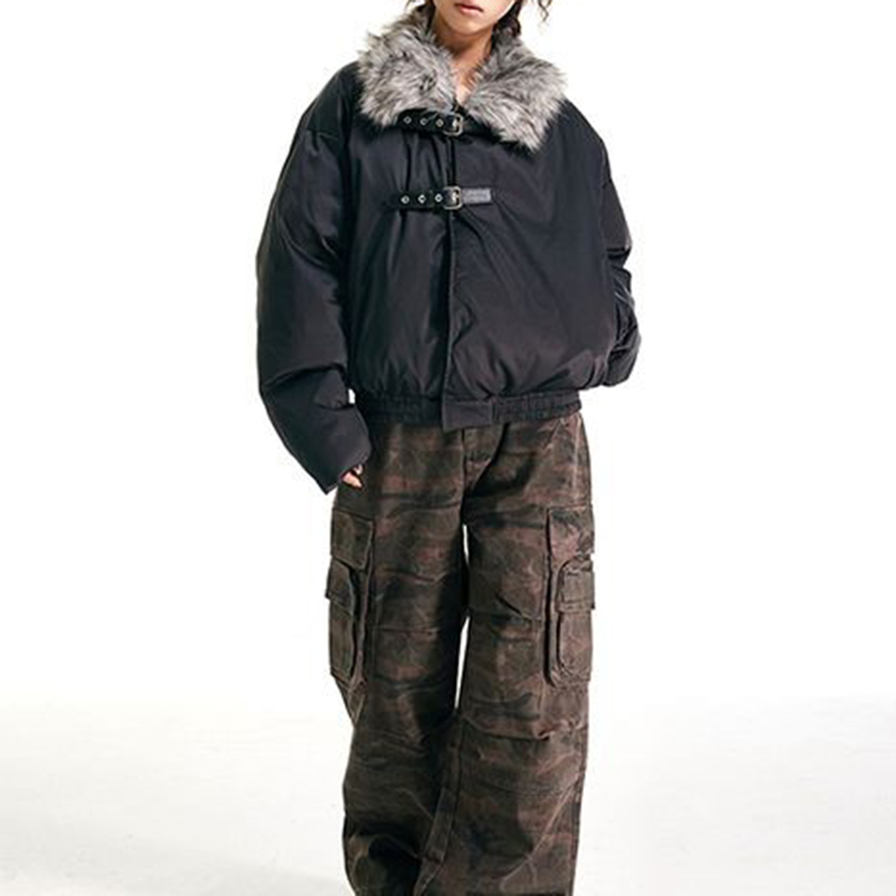 男性用フェイクファーコート,カジュアル,パンク,ストラップ, - Street Fashion Men 2025 のレビューと価格