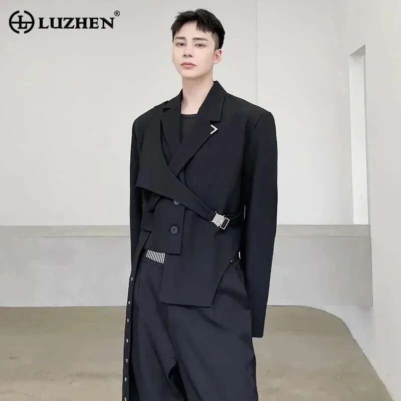 LUZHEN オリジナル非対称スプライシングデザインブレザー - Street Fashion Men 2025 のレビューと価格
