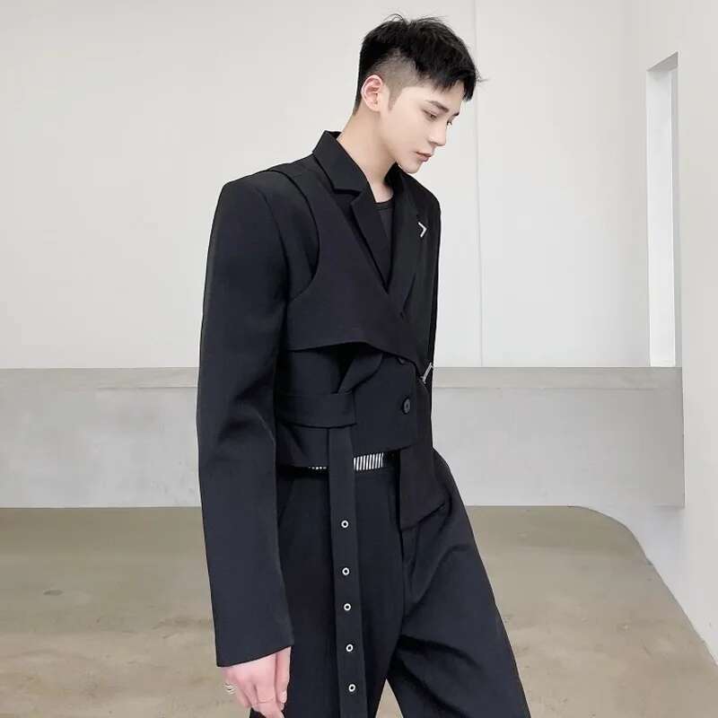 LUZHEN オリジナル非対称スプライシングデザインブレザー - Street Fashion Men 2025 のレビューと価格