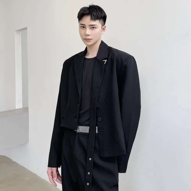 LUZHEN オリジナル非対称スプライシングデザインブレザー - Street Fashion Men 2025 のレビューと価格