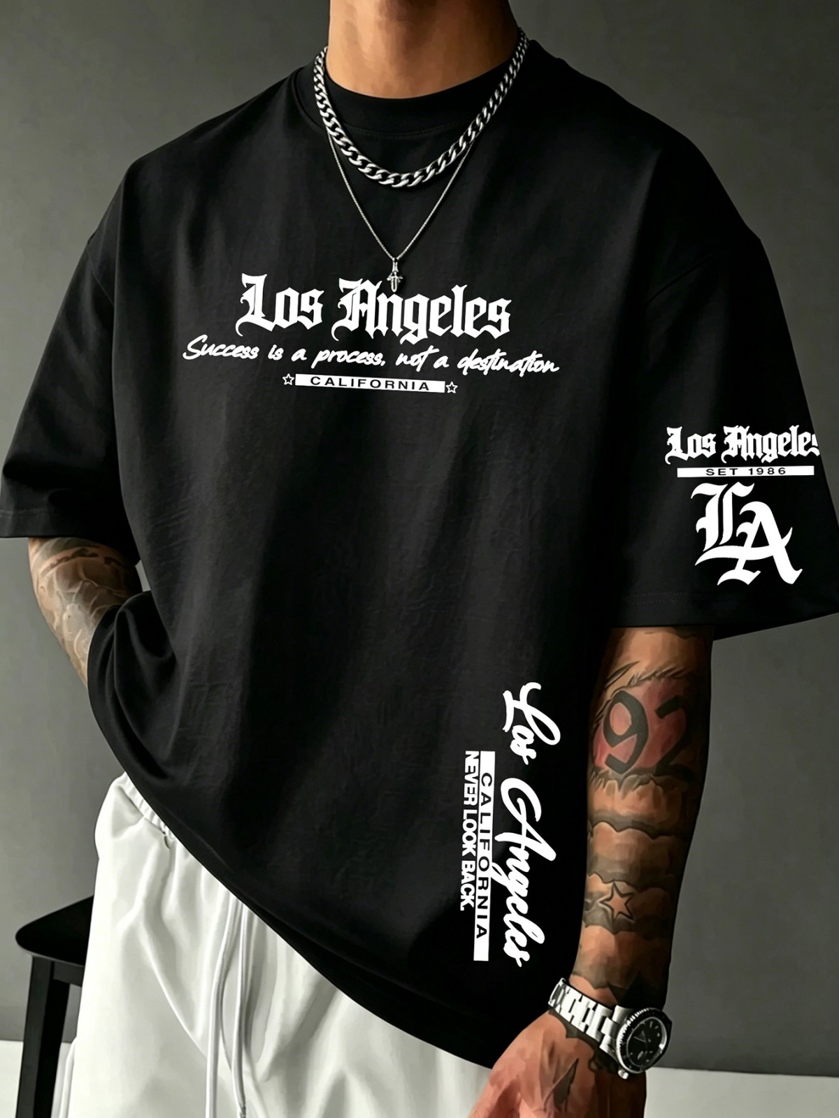 ファッショナブルなアメリカンメンズサマー ロサンゼルス レタ - Street Fashion Los Angeles のレビューと価格