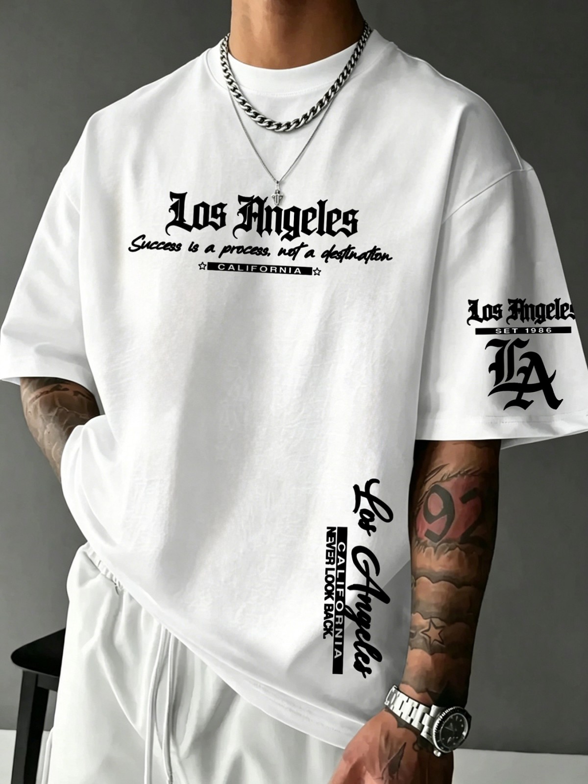 ファッショナブルなアメリカンメンズサマー ロサンゼルス レタ - Street Fashion Los Angeles のレビューと価格