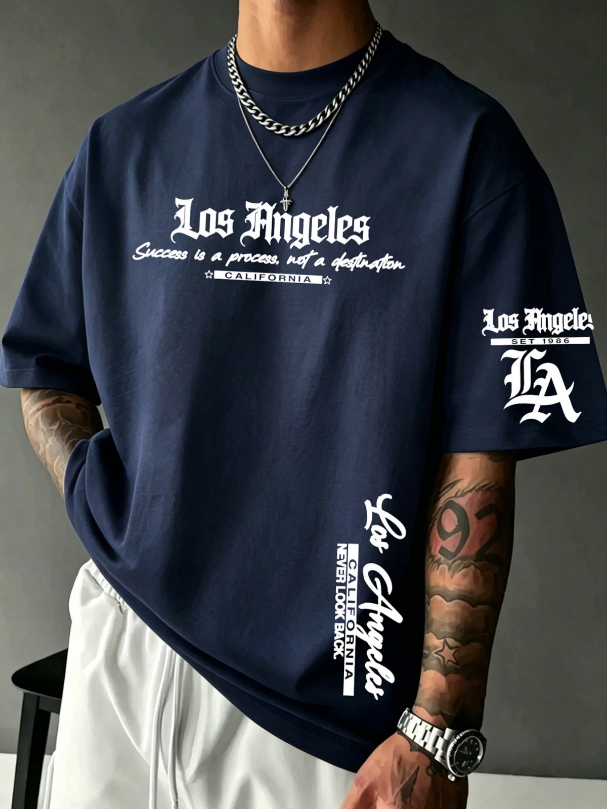 ファッショナブルなアメリカンメンズサマー ロサンゼルス レタ - Street Fashion Los Angeles のレビューと価格