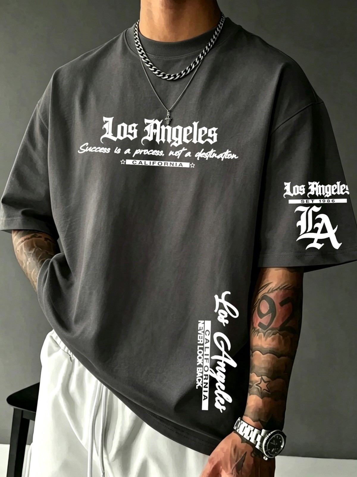ファッショナブルなアメリカンメンズサマー ロサンゼルス レタ - Street Fashion Los Angeles のレビューと価格