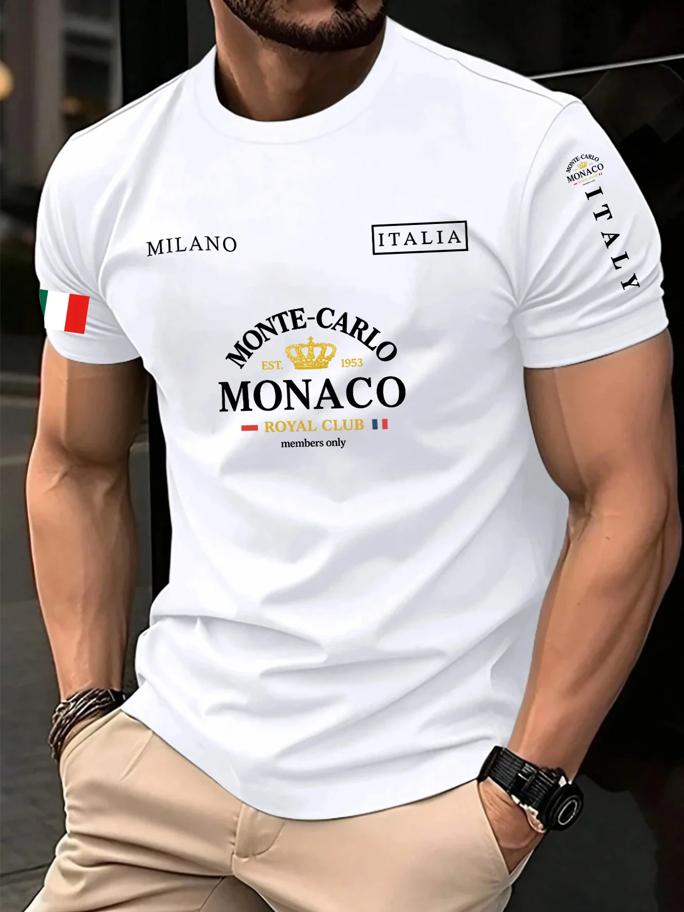 ベストセラー モナコ レターフラッグプリント 100% コッ - Street Fashion Monaco のレビューと価格