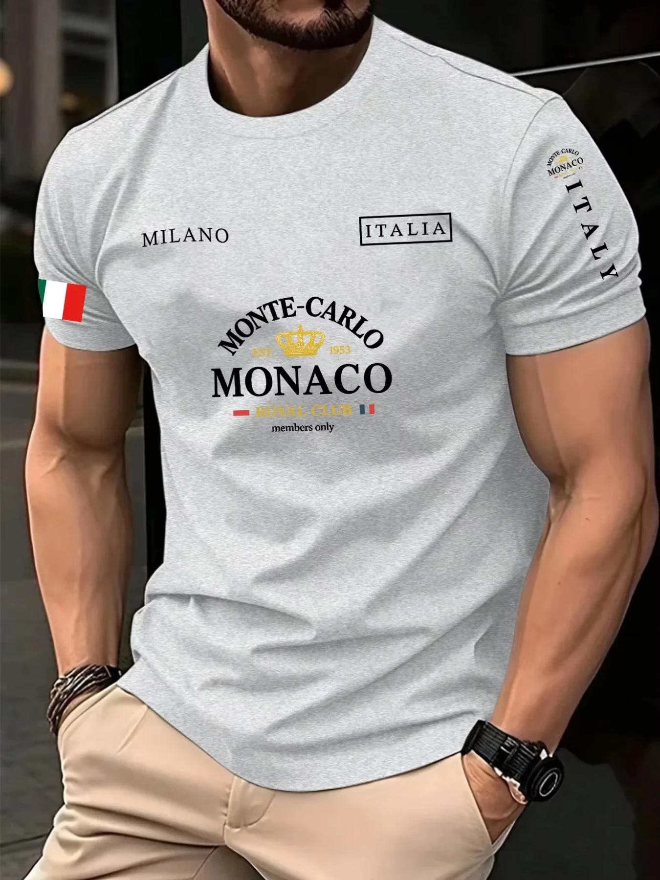 2026 新着モナコレター 3D プリントメンズカジュアル  - Street Fashion Monaco のレビューと価格