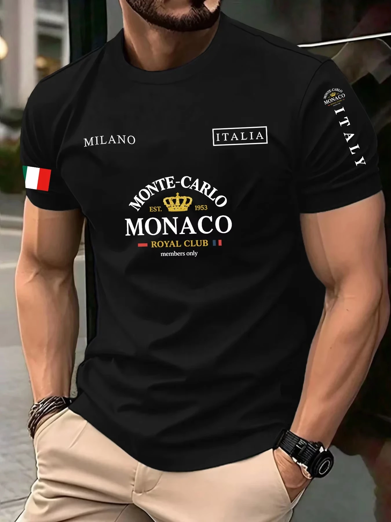 2026 新着モナコレター 3D プリントメンズカジュアル  - Street Fashion Monaco のレビューと価格