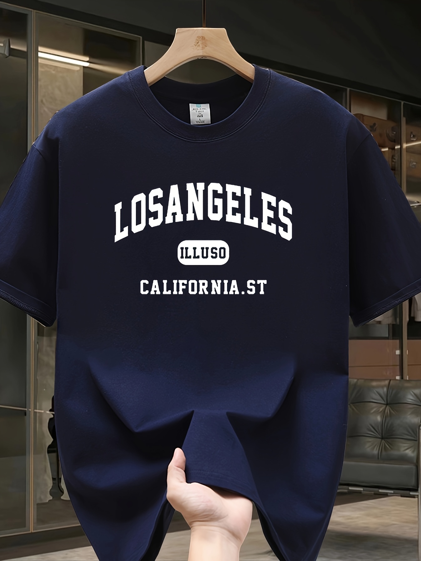 ロサンゼルスレタープリントTシャツ ラウンドネックトップ シ - Street Fashion Los Angeles のレビューと価格