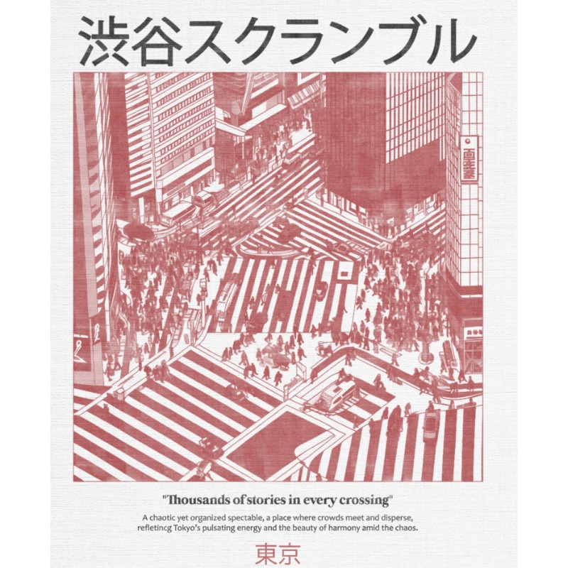渋谷クロスロード柄Tシャツ |   日本の都会的なストリート - Street Fashion Shibuya のレビューと価格