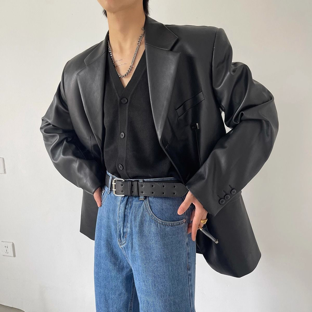 2025年冬新作 メンズ 長袖PUレザージャケット ユニセッ - Street Fashion Men 2025 のレビューと価格