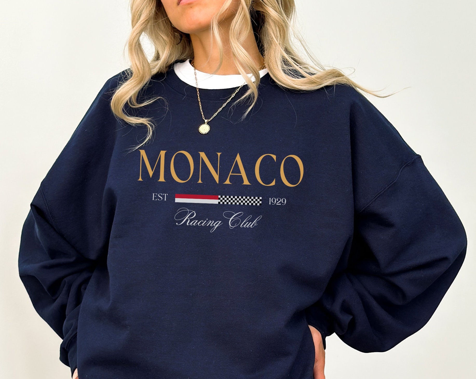 女性のためのモナコプリントのスウェットシャツ,クルーネックの - Street Fashion Monaco のレビューと価格