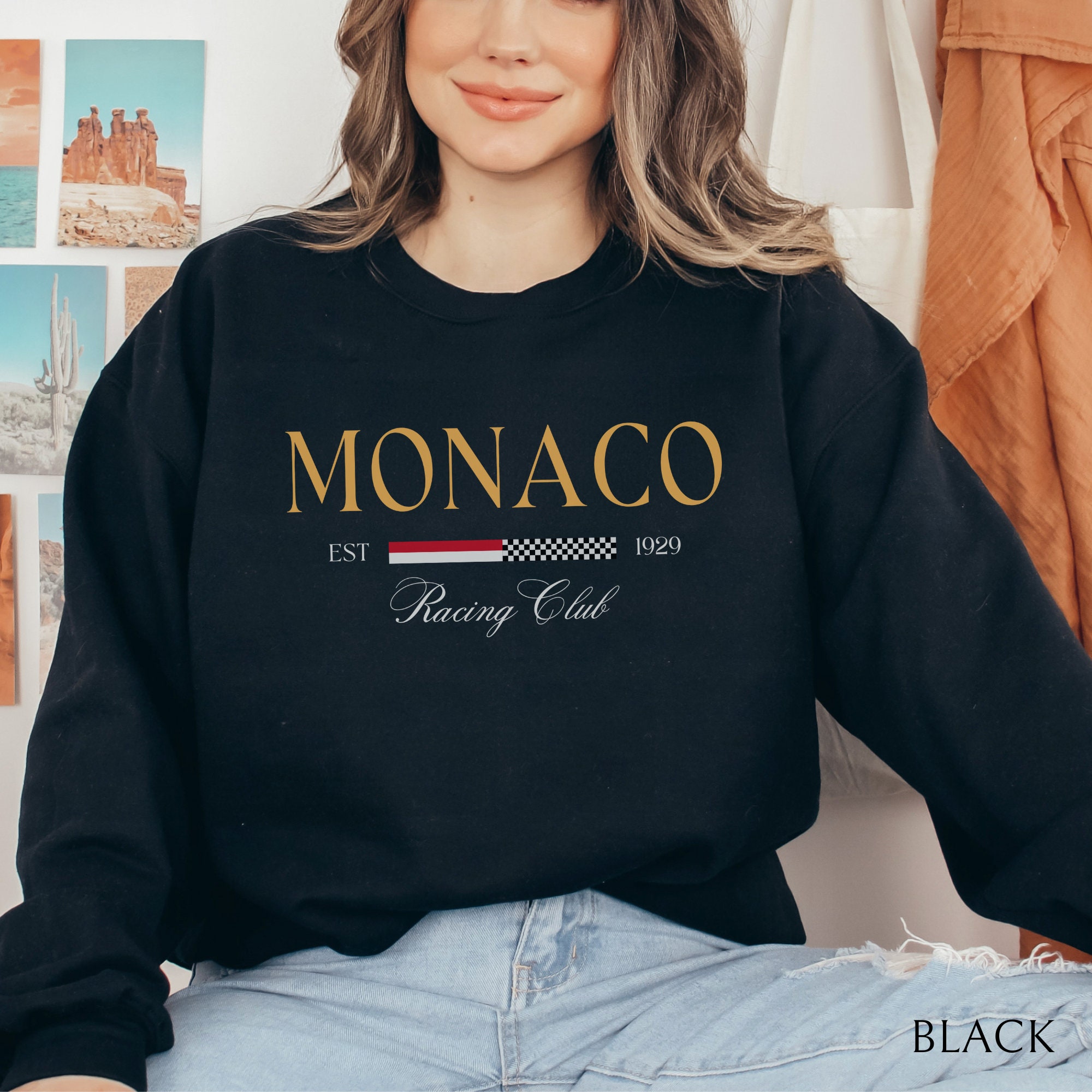 女性のためのモナコプリントのスウェットシャツ,クルーネックの - Street Fashion Monaco のレビューと価格
