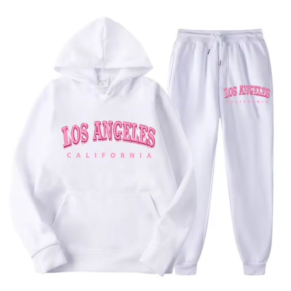 女性用パーカーとパンツのセット,ゆったりとしたセーター,フリ - Street Fashion Los Angeles のレビューと価格