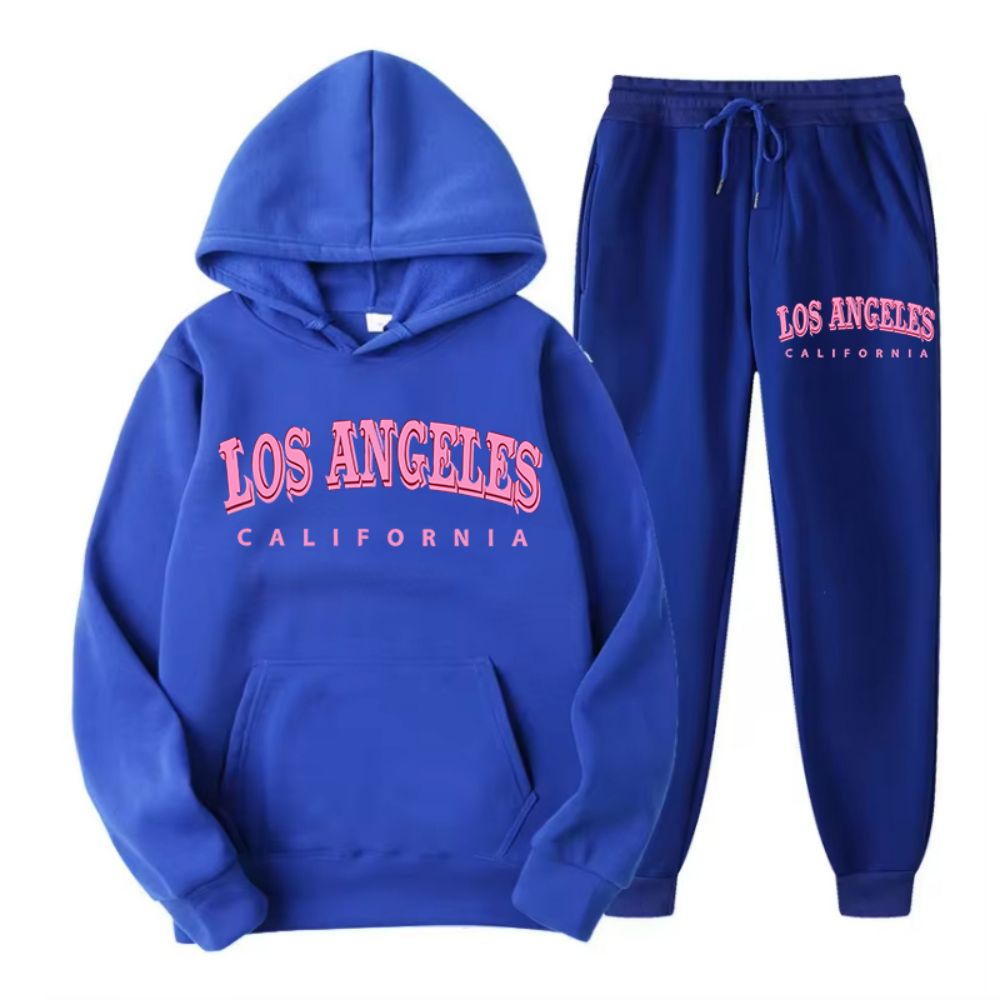 女性用パーカーとパンツのセット,ゆったりとしたセーター,フリ - Street Fashion Los Angeles のレビューと価格