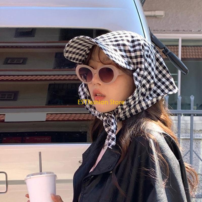 Y5GC 人気のスカーフ帽子チェック柄ヘッドスカーフ帽子ファ - Street Fashion Reference のレビューと価格