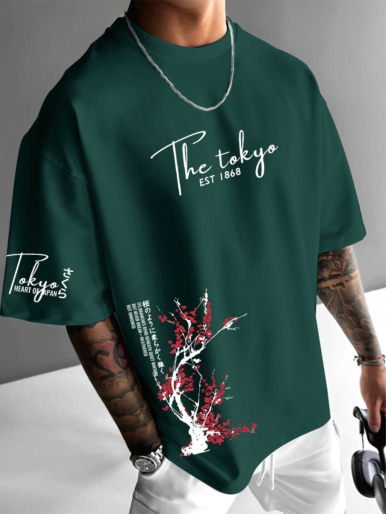 Tokyo EST 1868 チェリーブロッサム 日本風 夏 - Street Fashion Shibuya のレビューと価格