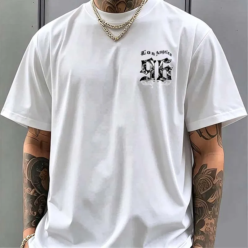 メンズ服ロサンゼルス 96 プリント Tシャツ夏ゴシックカジ - Street Fashion Los Angeles のレビューと価格