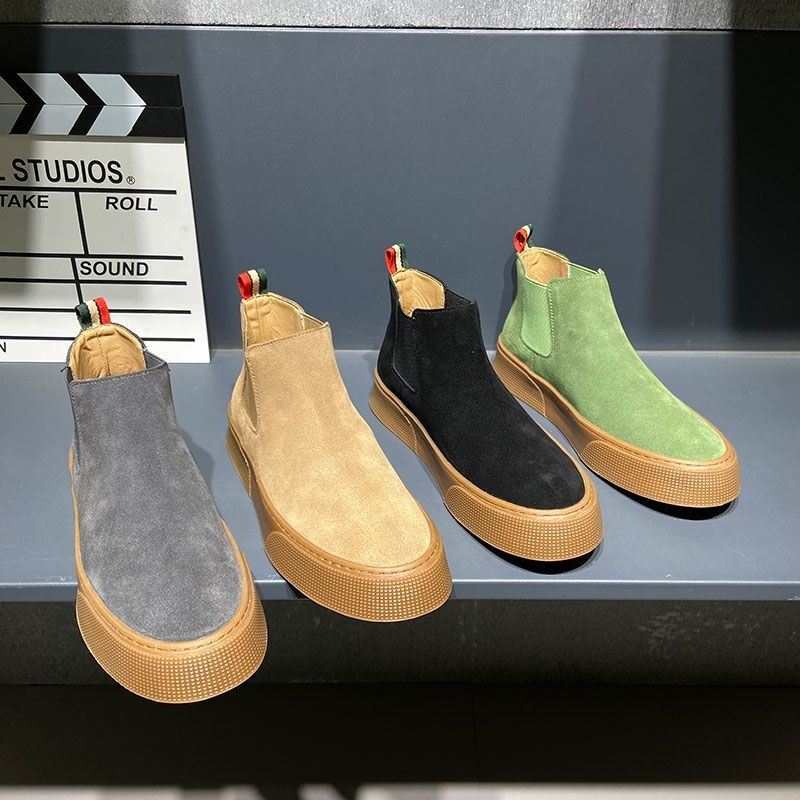 2026秋冬メンズチェルシーブーツ スリップオン PUレザー - Street Fashion Korean のレビューと価格